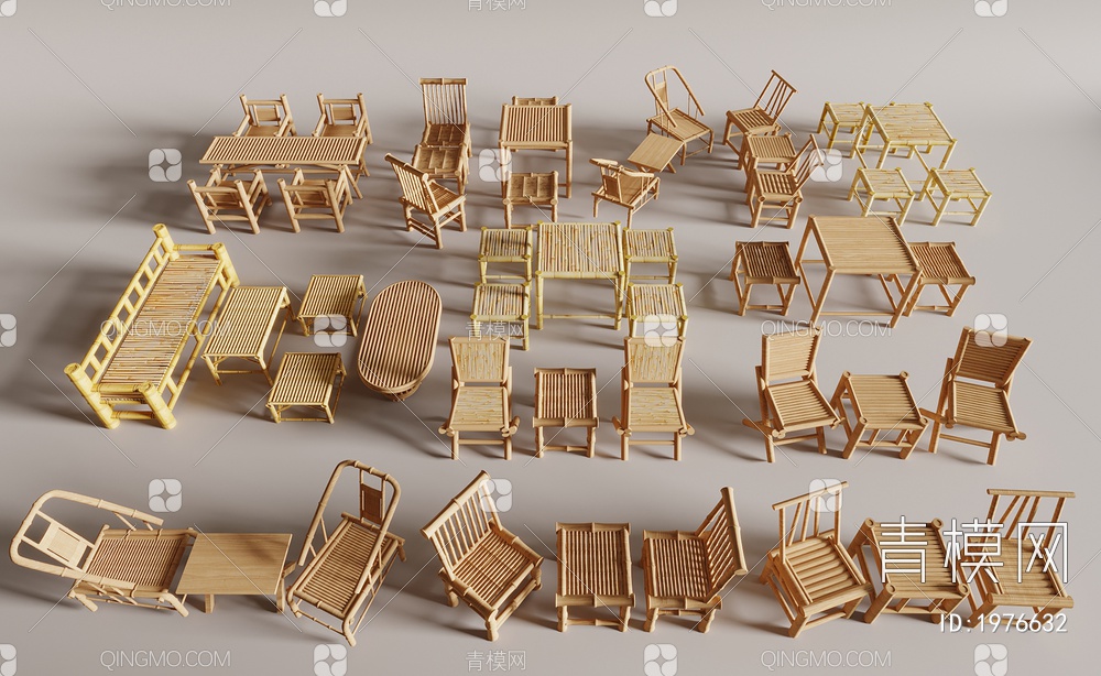 竹编桌椅