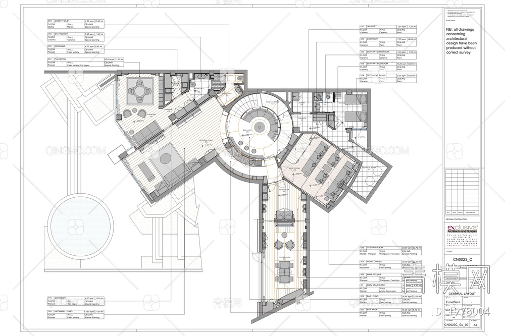 43-【意大利Exclusiva】成都麓湖生态城别墅C户型样板间 施工图+效果图  409M