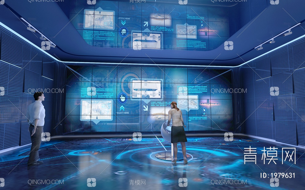 科技展厅 数字沙盘 互动触摸一体机 LED拼接大屏