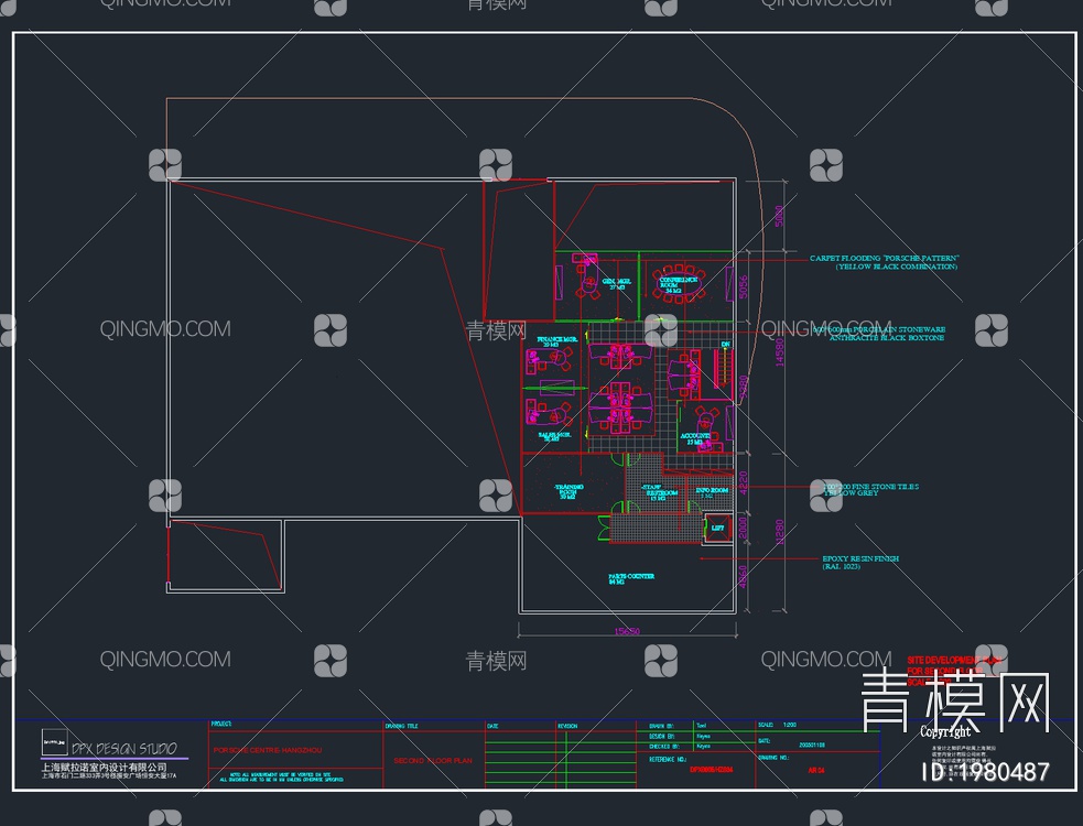 保时捷汽车4S店全套完整CAD施工图