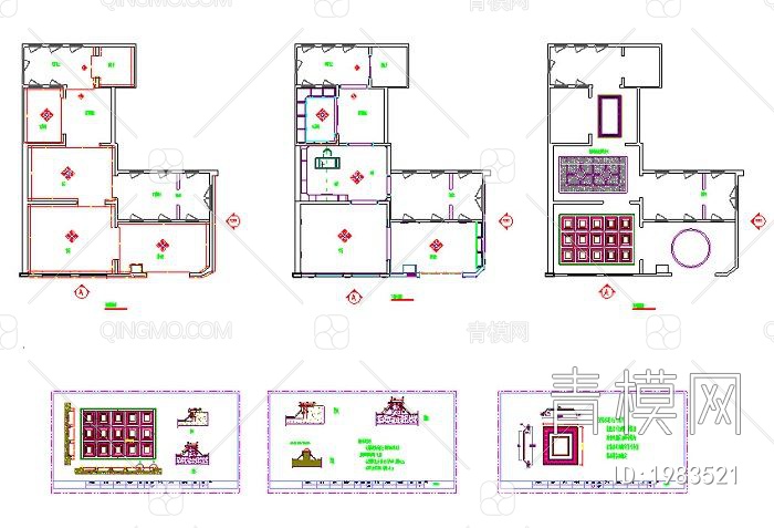 室内设计家装吊顶天花顶棚造型cad素材图库