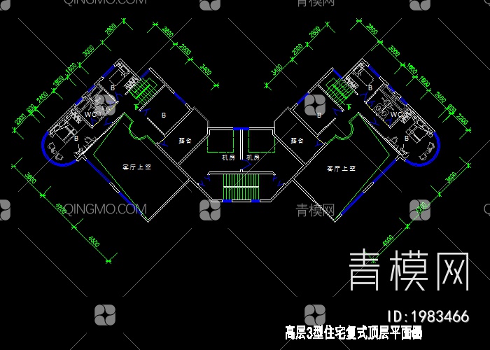 高层户型建筑施工CAD图纸