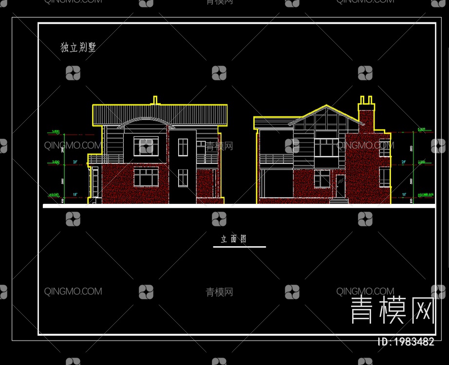 独栋别墅建筑施工CAD图