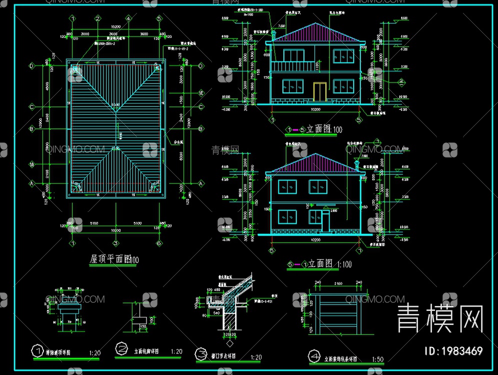 休闲别墅设计CAD施工图