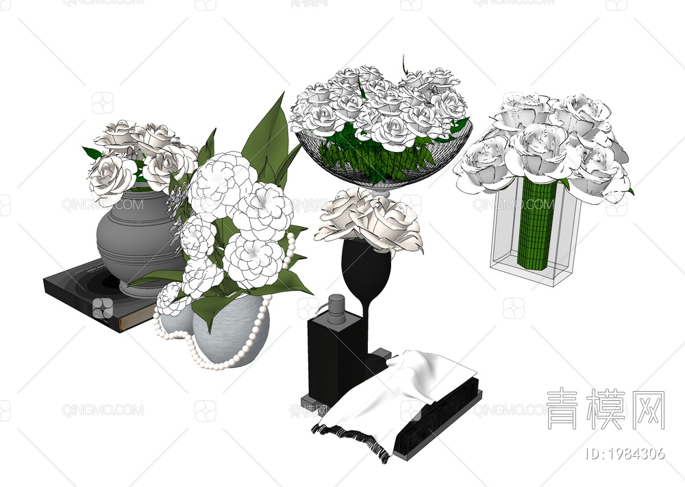 白山茶花 装饰花瓶