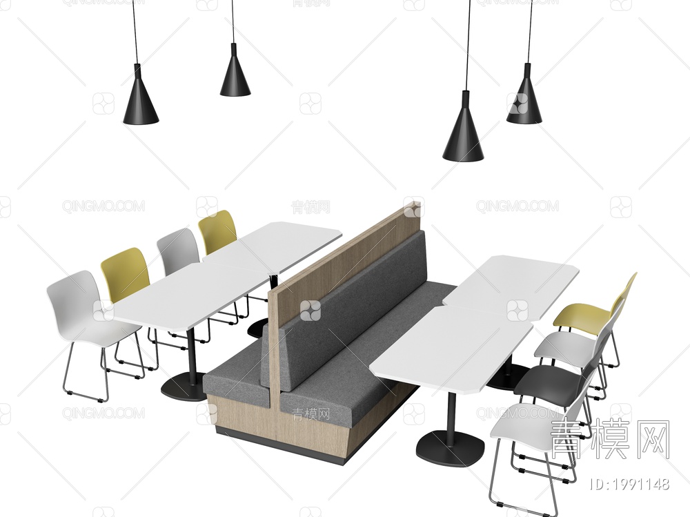 食堂餐桌椅 卡座