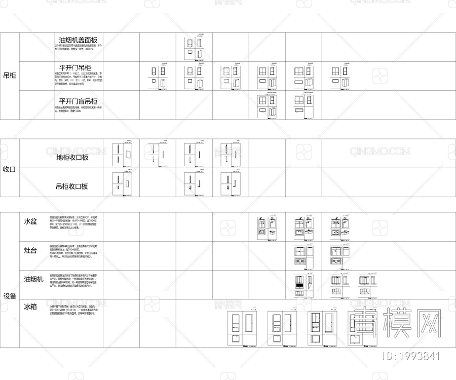 优秀设计师专用橱柜标准化图纸