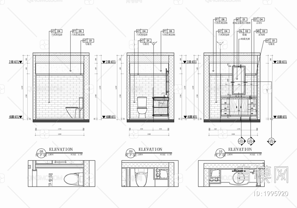 76㎡跃层公寓家装样板房室内施工图   家装 跃层 私宅 公寓 样板房