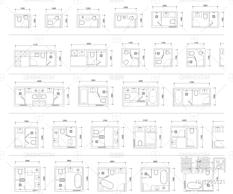 100种模数化卫生间布局模块