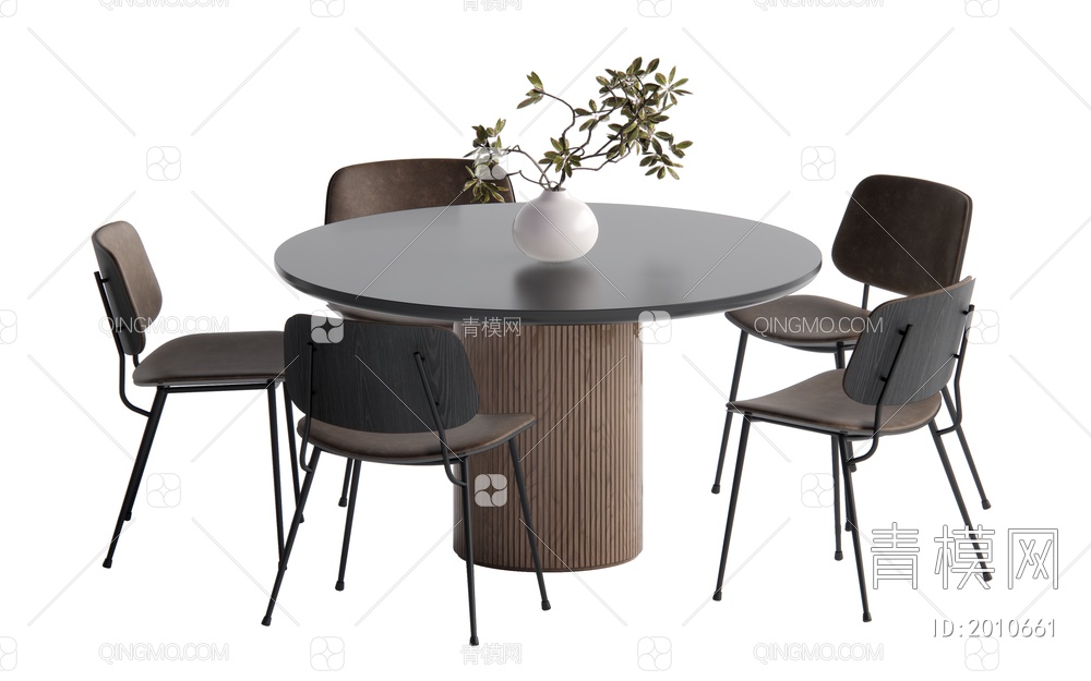 中古风餐桌椅组合 圆桌