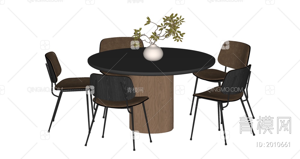 中古风餐桌椅组合 圆桌