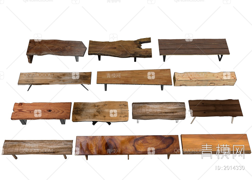 木制年轮长凳