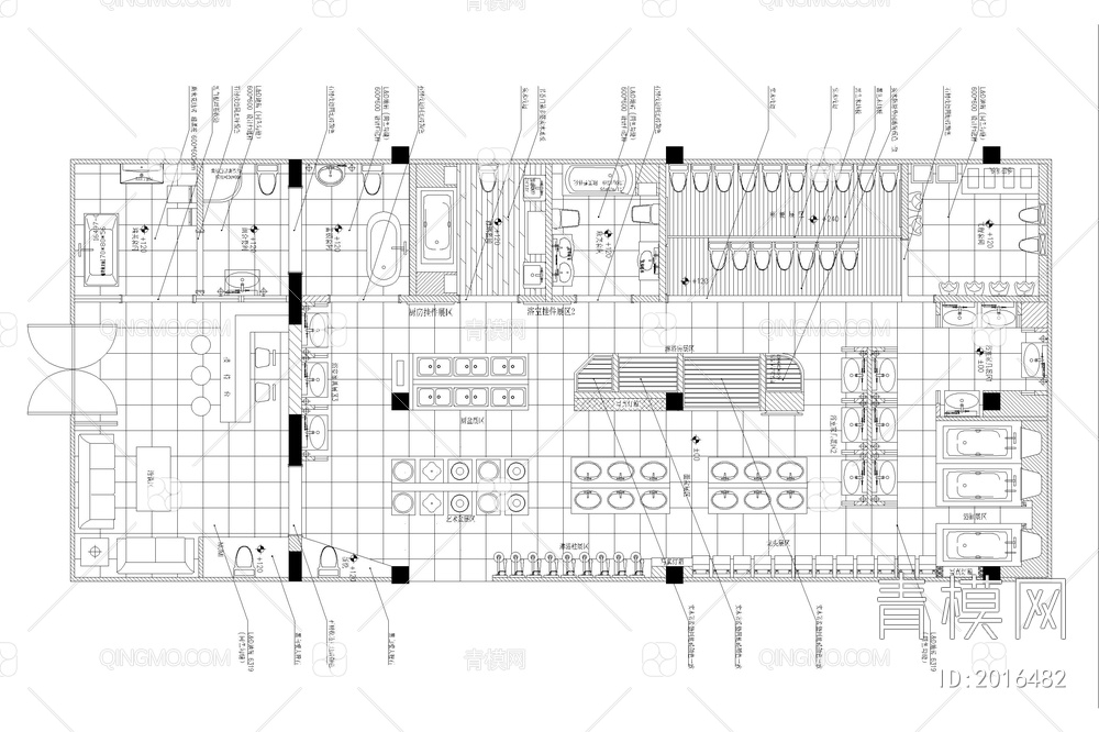 卫浴展厅全套施工图共5套