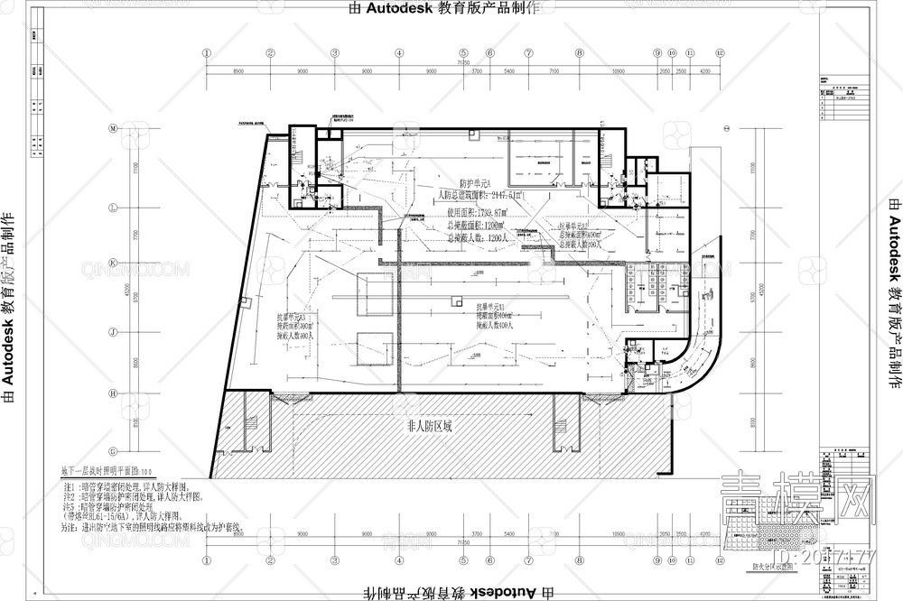 地下室人防工程水电风施工图