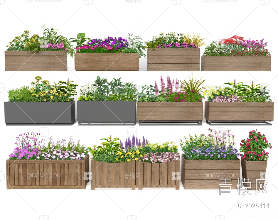 花箱 外摆花箱 花草 植物盆栽 花坛花箱 户外植物组合