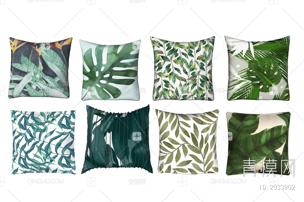 植物抱枕 绿叶枕头