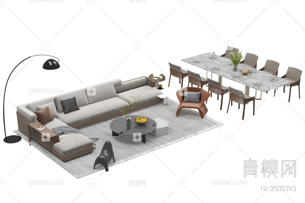 沙发茶几组合 意式餐桌椅组合