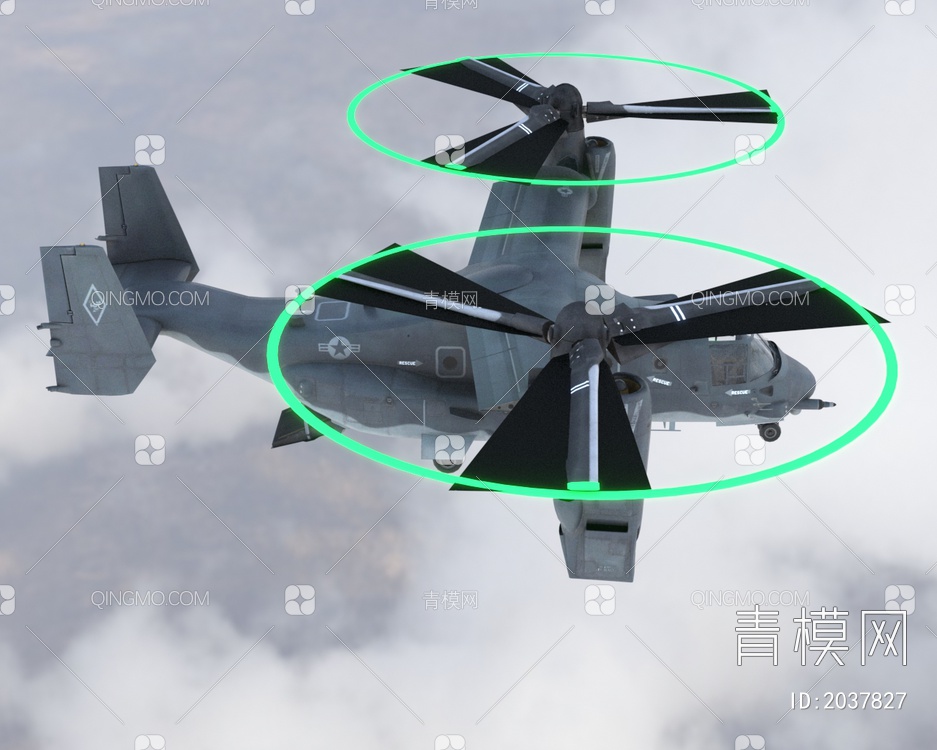 V22倾转旋翼机cv22b鱼鹰特种作战直升机带驾驶舱控制台机舱门可开