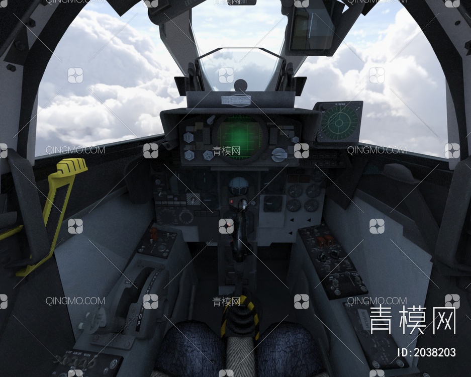 F4战斗机鬼怪f4p2飞机带驾驶舱带控制台