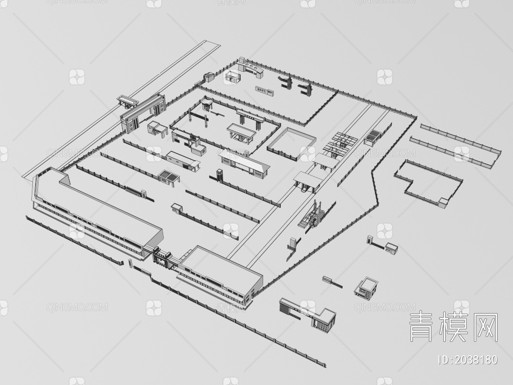 门卫围墙合集 建筑 效果图