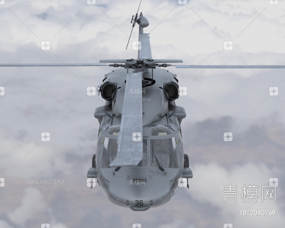 mh60s海鹰直升机带驾驶舱控制台机舱门可开关