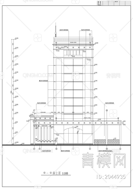 高层银行办公楼建筑施工图