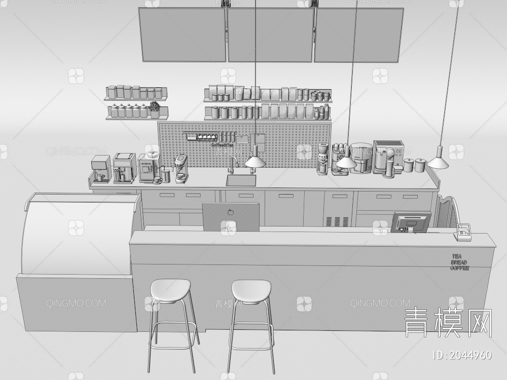 咖啡店吧台 操作台设备 甜品展示柜