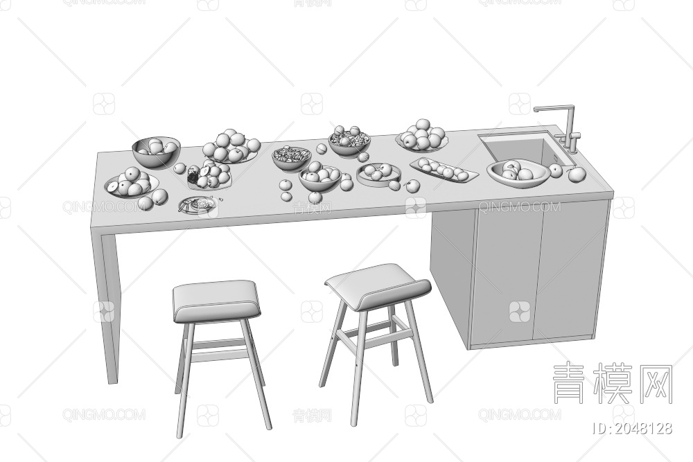 干果 水果 干果组合 水果组合 吧台 吧椅