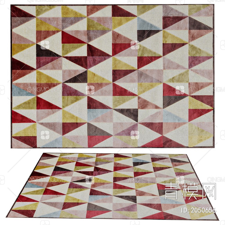 Provence三角形花纹地毯