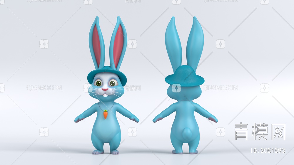 卡通玩具蓝兔子