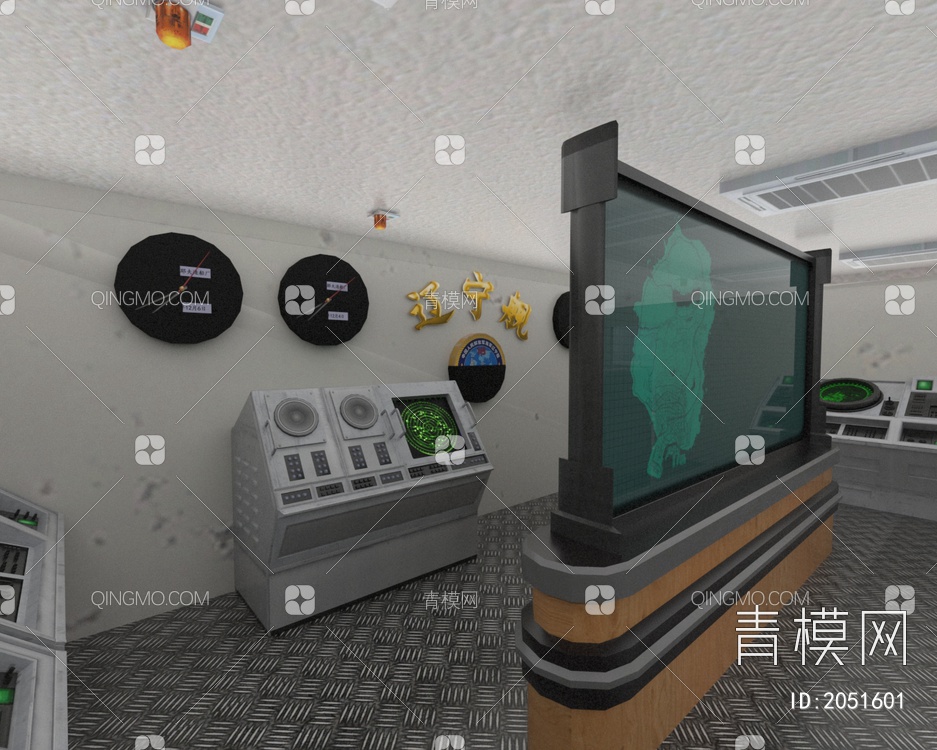 辽宁号航空母舰海军航母带作战指挥室控制台室内外结合真实还原