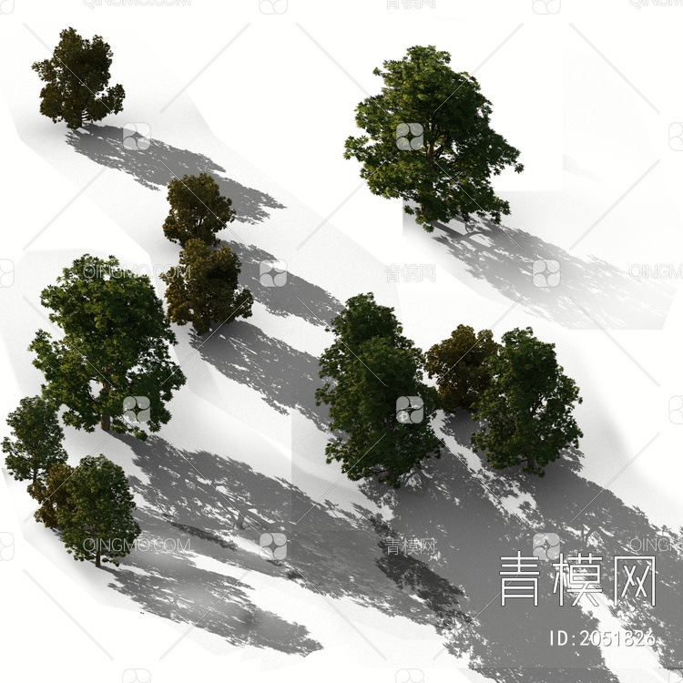 鸟瞰图植物树木形意素材