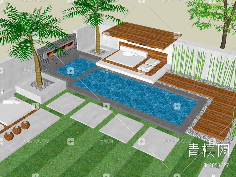 别墅庭院 游泳池