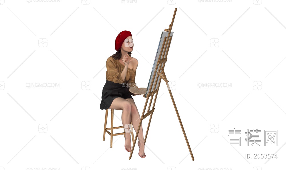 绘画中的女人