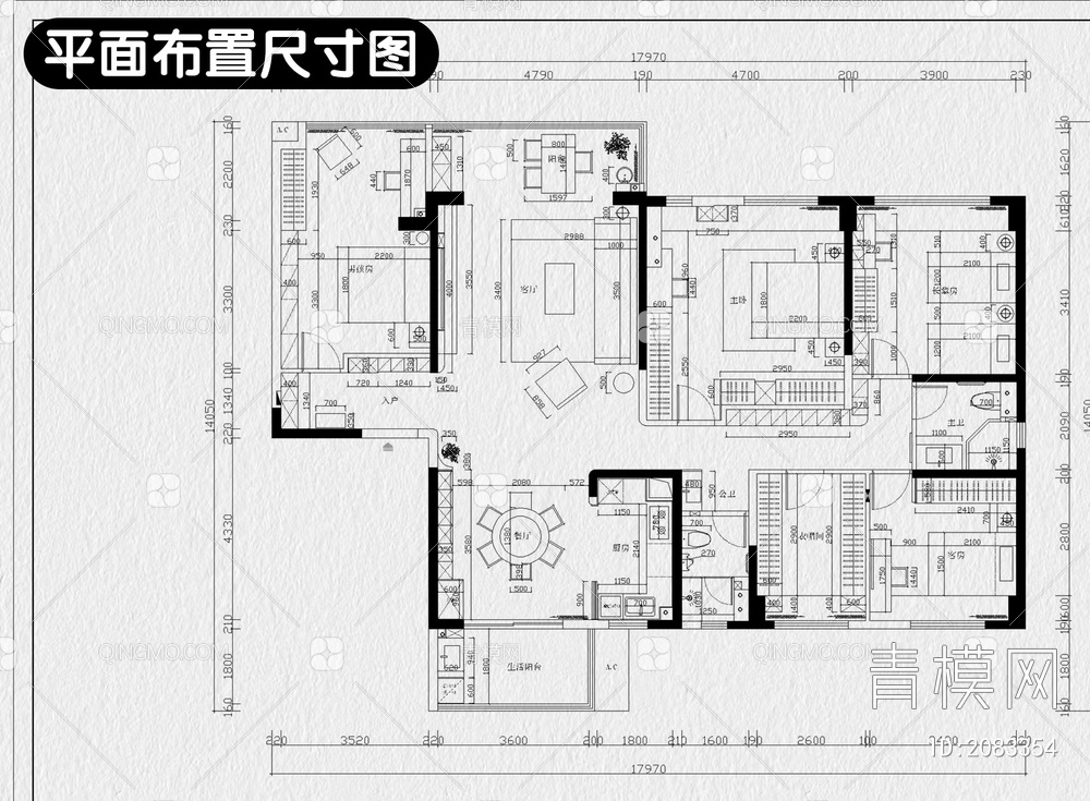 极简装修设计CAD施工图全套水电平面立面房屋室内效果图