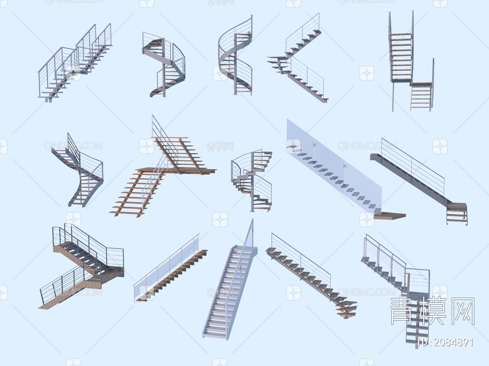 铁艺钢结构楼梯组合