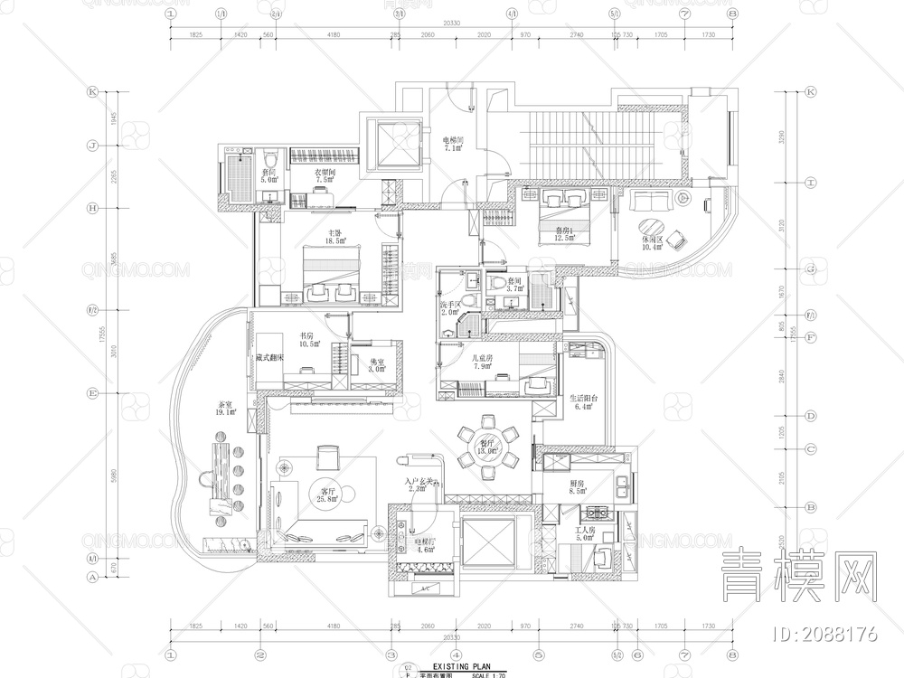 15套大平层家装CAD施工图附效果图