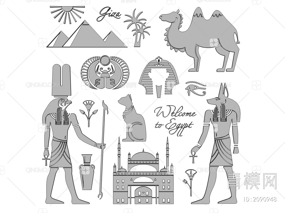 古埃及元素 墙饰