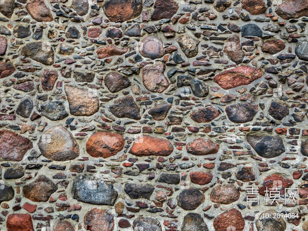 中式卵石地面墙面铺装