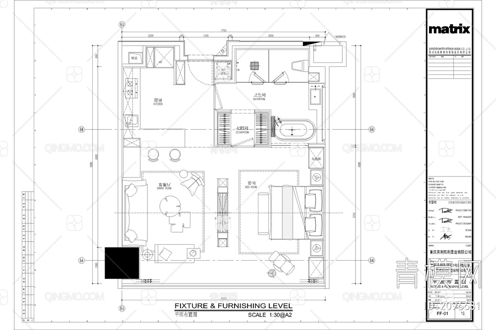 公寓小户型CAD平面布局图标准房型住宅样板间平层复式