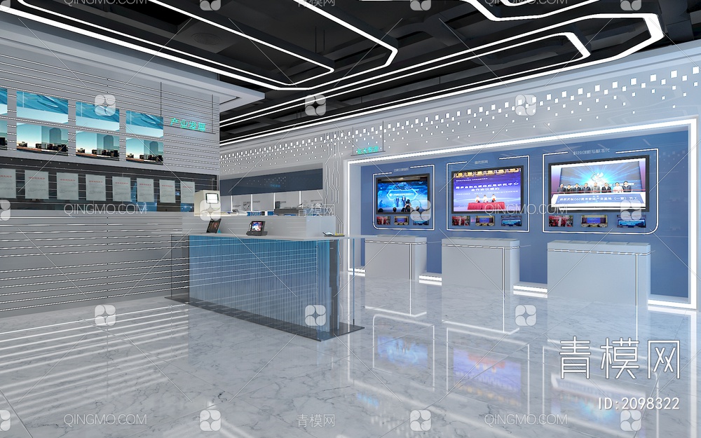 科技展厅 LED拼接大屏 发展历程墙 互动触摸屏