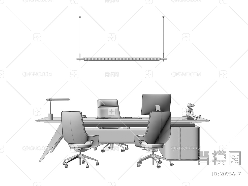 经理办公桌椅 吊灯
