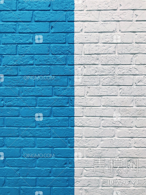 白蓝砖墙拼接
