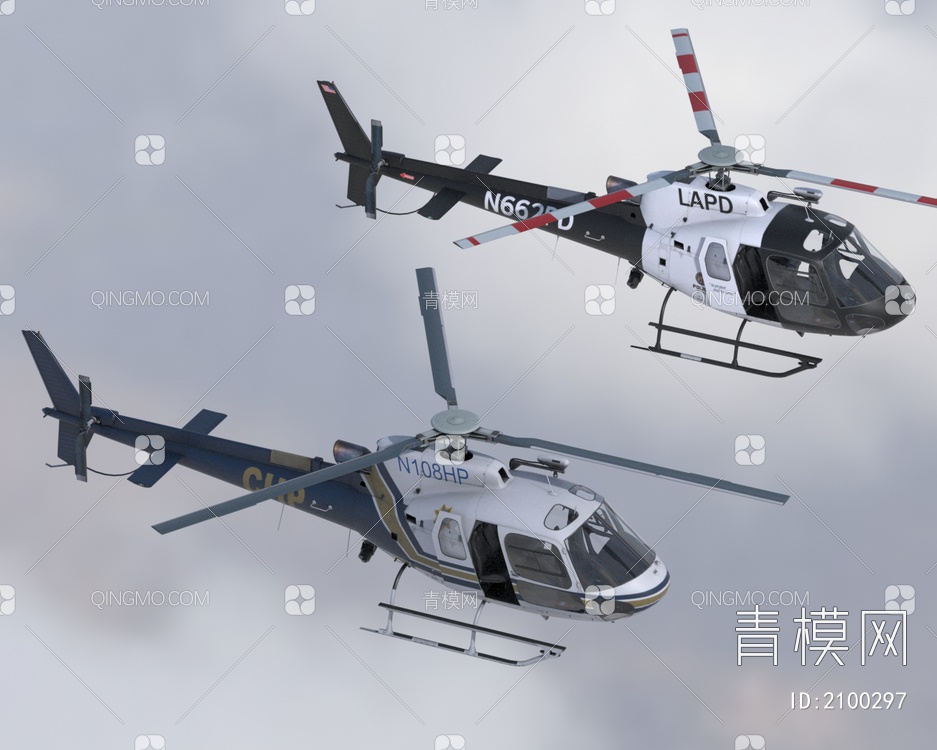 欧洲直升机AS350包含2套涂装