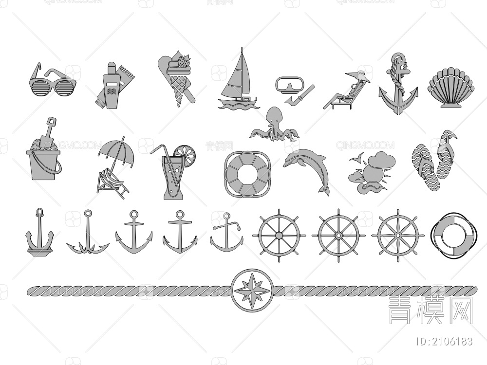 航海图标 墙饰