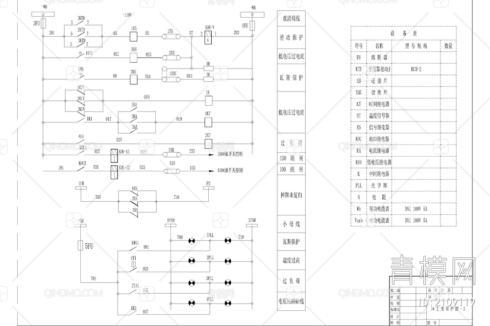 高压柜变压器二次接线原理图开关柜配电线路系统图