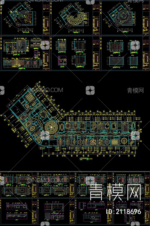 会所CAD施工图 效果图