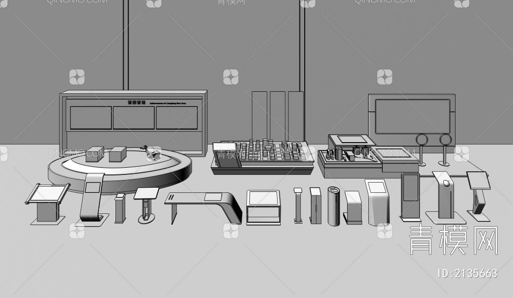 科技展台 沙盘 查询机 多媒体展柜