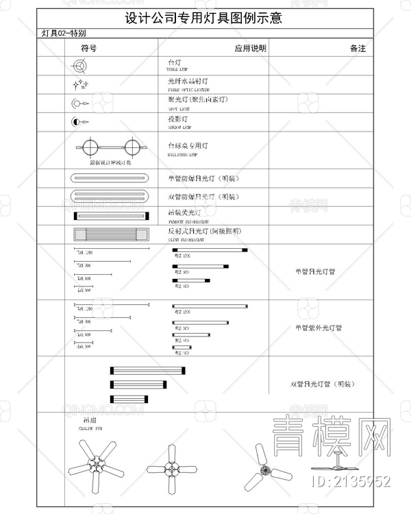 灯具图例CAD