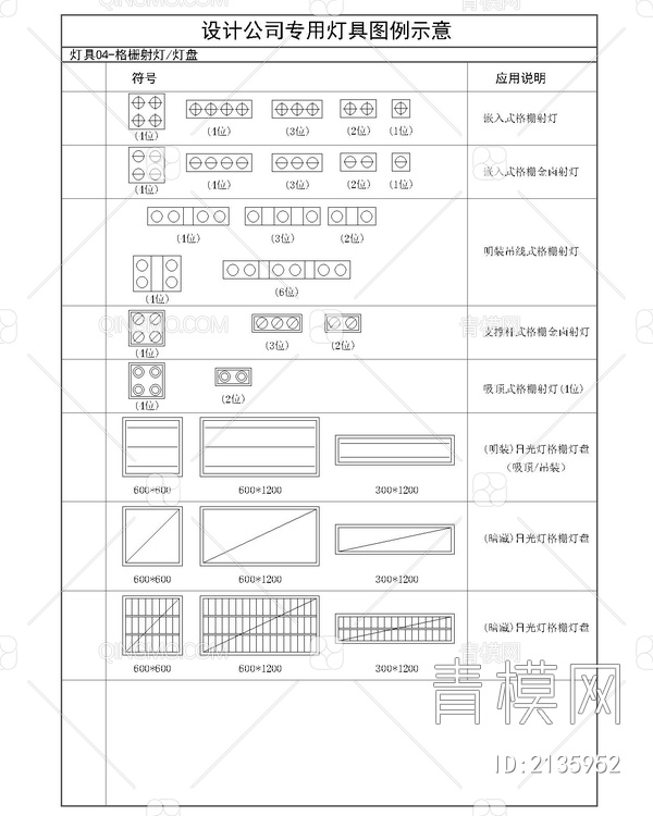 灯具图例CAD